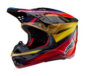 Casque Alpinestars Supertech M10 Era Or Jaune Rouge Brillant