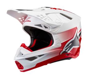 Casque Alpinestars Supertech M10 Unite Rouge Blanc Brillant