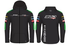 Sweat Enfant Team Bud Racing à Capuche Zippé Team 24 Vert/Noir