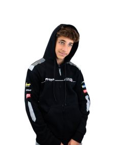 Sweat Team Bud Racing à Capuche Zippé 24 Gris Noir