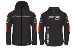 Sweat Team Bud Racing à Capuche Zippé 24 Orange Noir