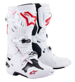 Bottes Alpinestars Tech 10 Supervented Blanc Rouge Brillant