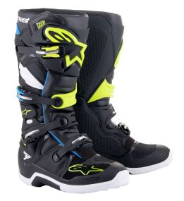 Bottes Alpinestars Tech 7 Noir Bleu Enamel Jaune Fluo