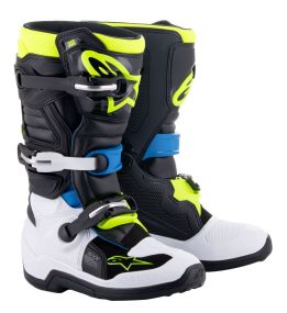 Bottes Enfant Alpinestars Tech 7S Noir Bleu Enamel Jaune Fluo