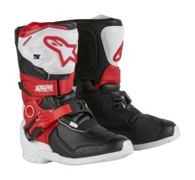 Bottes Enfants Alpinestars Tech 3S Blanc Noir Rouge Vif