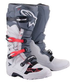 Bottes Alpinestars Tech 7 Enduro Gris Clair Gris Foncé Rouge Vif