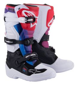 Bottes Enfant Alpinestars Tech 7S Blanc Noir Arc en ciel