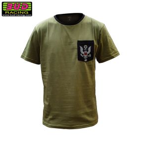 Tee shirt Bud Racing Patriot Pocket Olive Noir