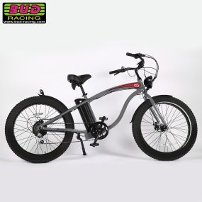 Vélo Electrique Beach cruiser Bud racing Old School Gris/Rouge