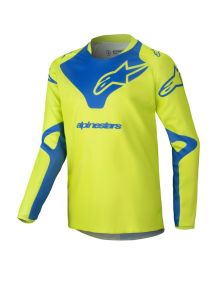 Maillot Enfant Alpinestars Racer Veil Jaune Fluo Bleu