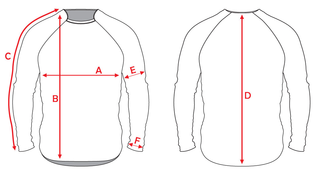 Guide de taille maillot de motocross Bud Racing